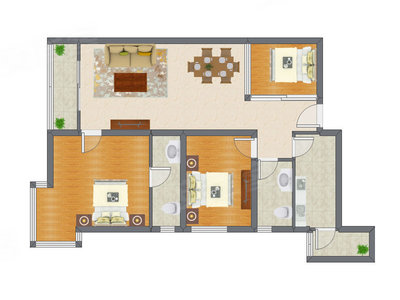 3室2厅 123.85平米