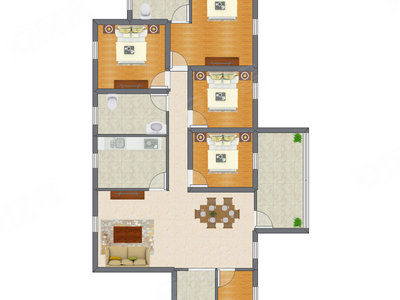 4室2厅 105.03平米