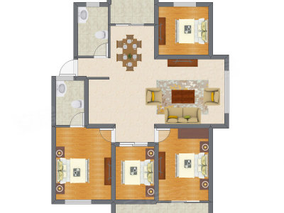 4室1厅 96.01平米