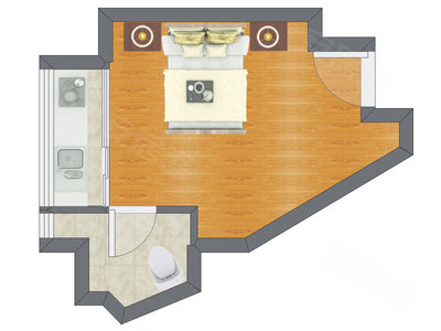 1室0厅 35.40平米户型图
