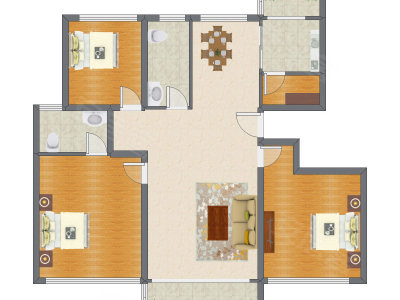 3室2厅 154.70平米