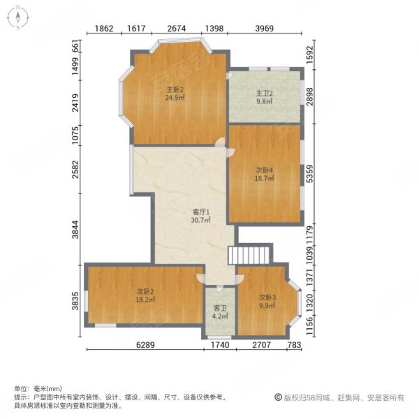 龙聚山庄(别墅)6室4厅3卫368.74㎡南北470万