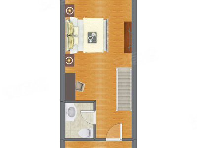 1室1厅 37.57平米