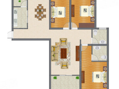 3室2厅 92.45平米