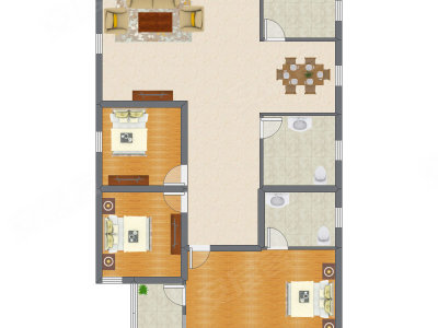 3室2厅 123.30平米户型图