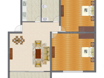 2室2厅 127.00平米户型图