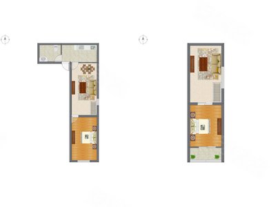 2室2厅 64.22平米