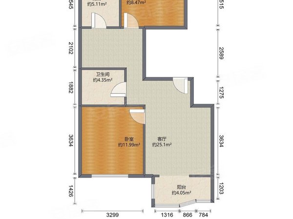 天津河西尖山路津铁泽苑津铁泽苑 2室2厅1卫