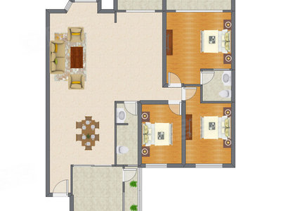 3室2厅 175.86平米