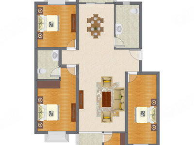 3室2厅 148.59平米