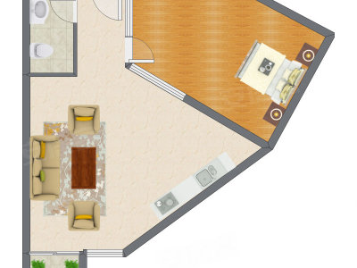 1室1厅 81.33平米户型图
