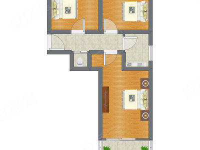 3室1厅 52.20平米