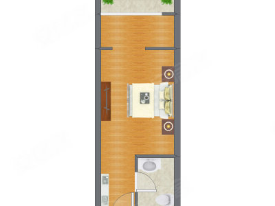 1室0厅 45.40平米