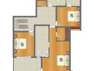 4室2厅 124.39平米户型图