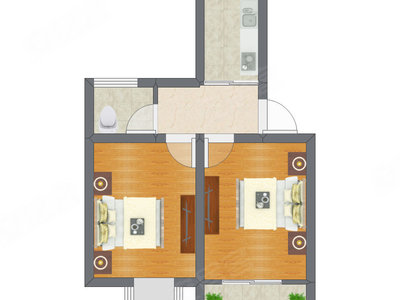 2室0厅 58.00平米