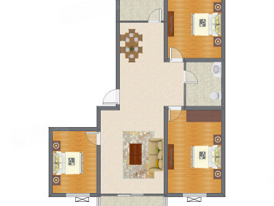 3室2厅 133.55平米户型图