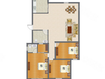 3室2厅 121.65平米