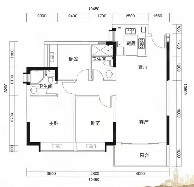 珠江四季悦城(新房)3室2厅2卫97.92㎡南137万