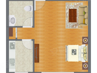 1室0厅 60.53平米户型图