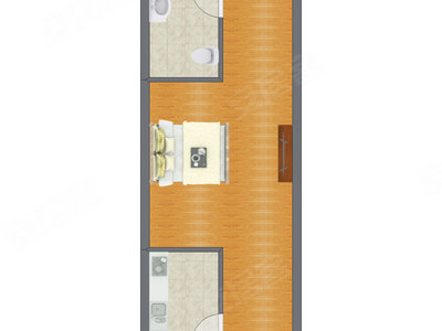 1室1厅 55.80平米