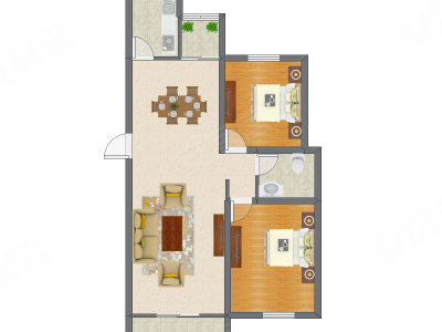 2室2厅 95.00平米
