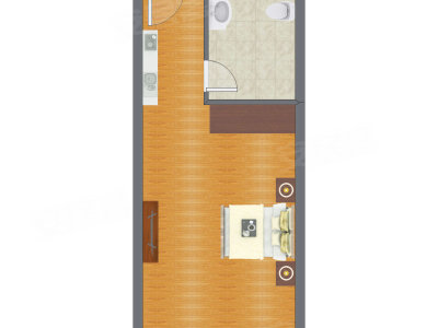 1室0厅 59.69平米户型图