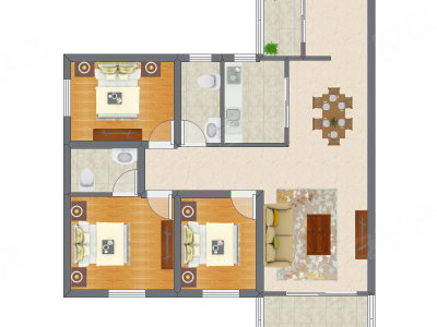 3室2厅 112.84平米
