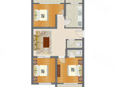 3室1厅 99.64平米