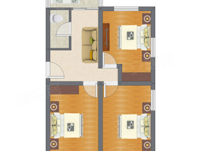 3室1厅 72.88平米