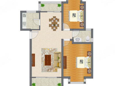 2室2厅 92.11平米