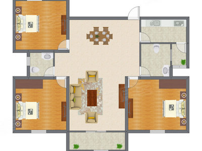 3室2厅 123.13平米