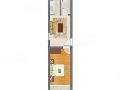 1室1厅 41.01平米户型图