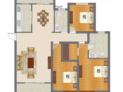 3室2厅 142.00平米