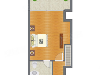 2室0厅 53.88平米户型图