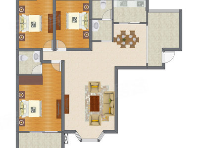 3室2厅 140.40平米