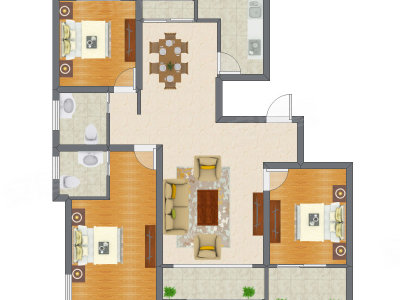 3室2厅 148.72平米