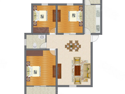 3室2厅 92.83平米