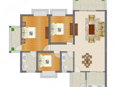 3室2厅 112.93平米