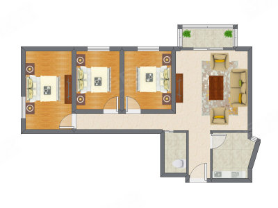 3室1厅 95.61平米