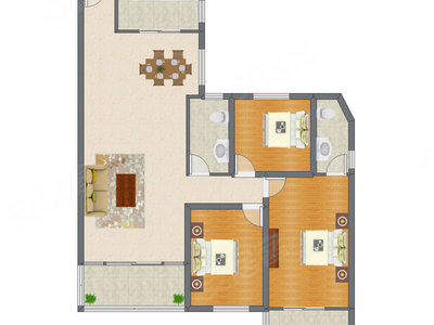 3室2厅 146.65平米