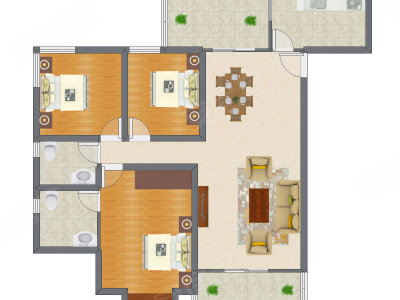 3室2厅 120.26平米