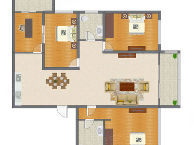 4室2厅 180.00平米户型图