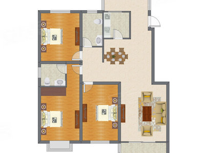 3室2厅 155.31平米