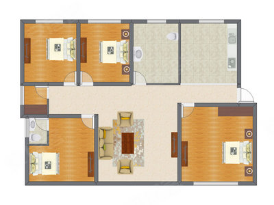 4室2厅 124.01平米
