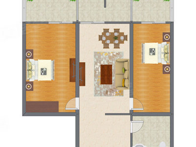 2室2厅 118.43平米