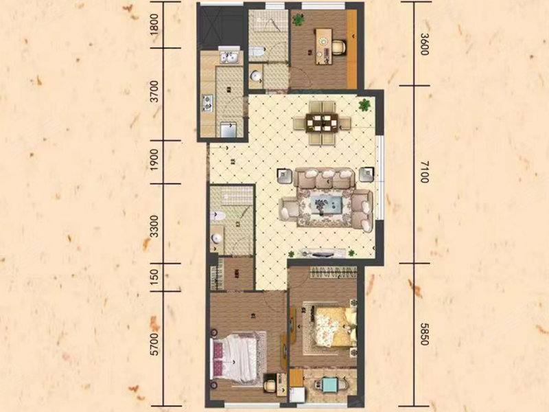 奥体阳光城(新房)3室2厅139㎡152万二手房图片