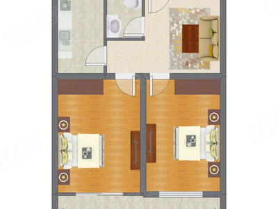 2室1厅 85.23平米