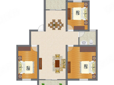 3室2厅 97.50平米户型图