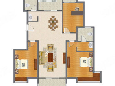 3室2厅 140.54平米