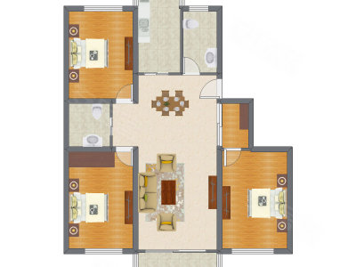 3室2厅 130.61平米